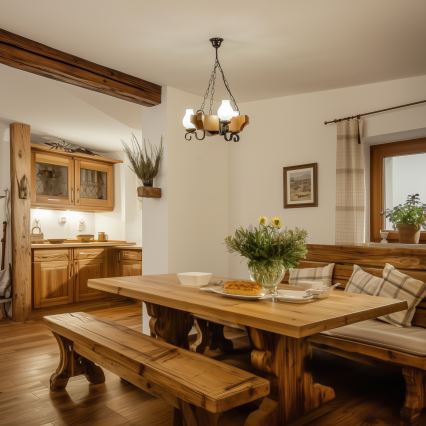 Brilagi - Kronleuchter an Kette QUEEN 3xE14/40W/230V Buche/Walnuss