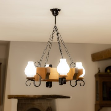 Brilagi - Kronleuchter an Kette QUEEN 4xE14/40W/230V Buche
