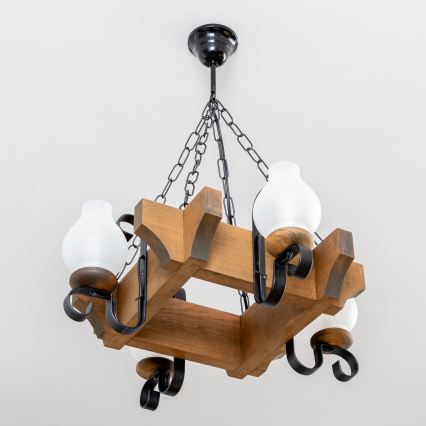 Brilagi - Kronleuchter an Kette QUEEN 4xE14/40W/230V Buche