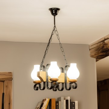 Brilagi - Kronleuchter an Kette QUEEN 4xE14/40W/230V Buche