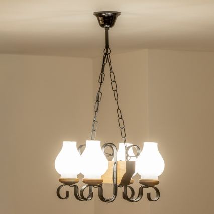 Brilagi - Kronleuchter an Kette QUEEN 4xE14/40W/230V Buche