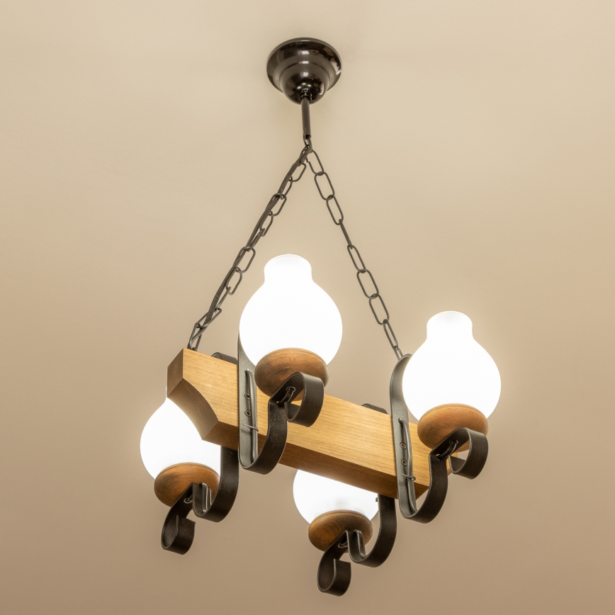 Brilagi - Kronleuchter an Kette QUEEN 4xE14/40W/230V Buche