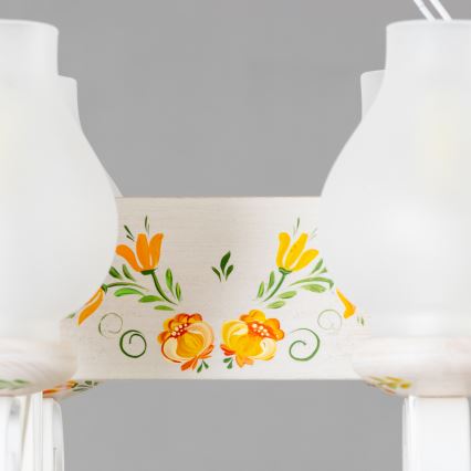 Brilagi - Kronleuchter an Kette QUEEN 6xE14/40W/230V Buche/cremefarben