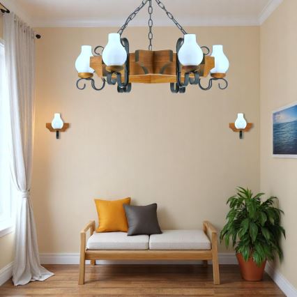 Brilagi - Kronleuchter an Kette QUEEN 6xE14/40W/230V Buche