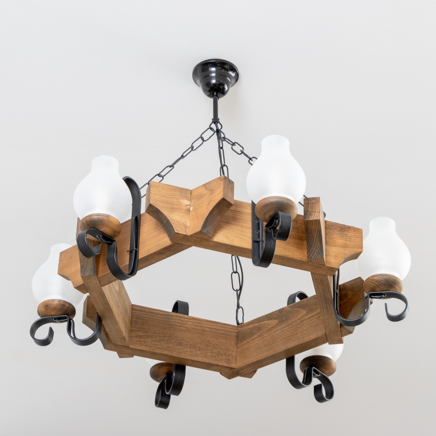 Brilagi - Kronleuchter an Kette QUEEN 6xE14/40W/230V Buche