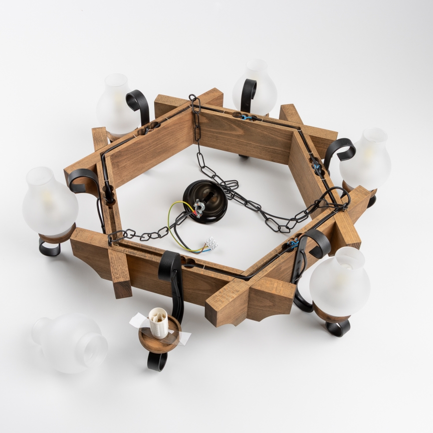 Brilagi - Kronleuchter an Kette QUEEN 6xE14/40W/230V Buche