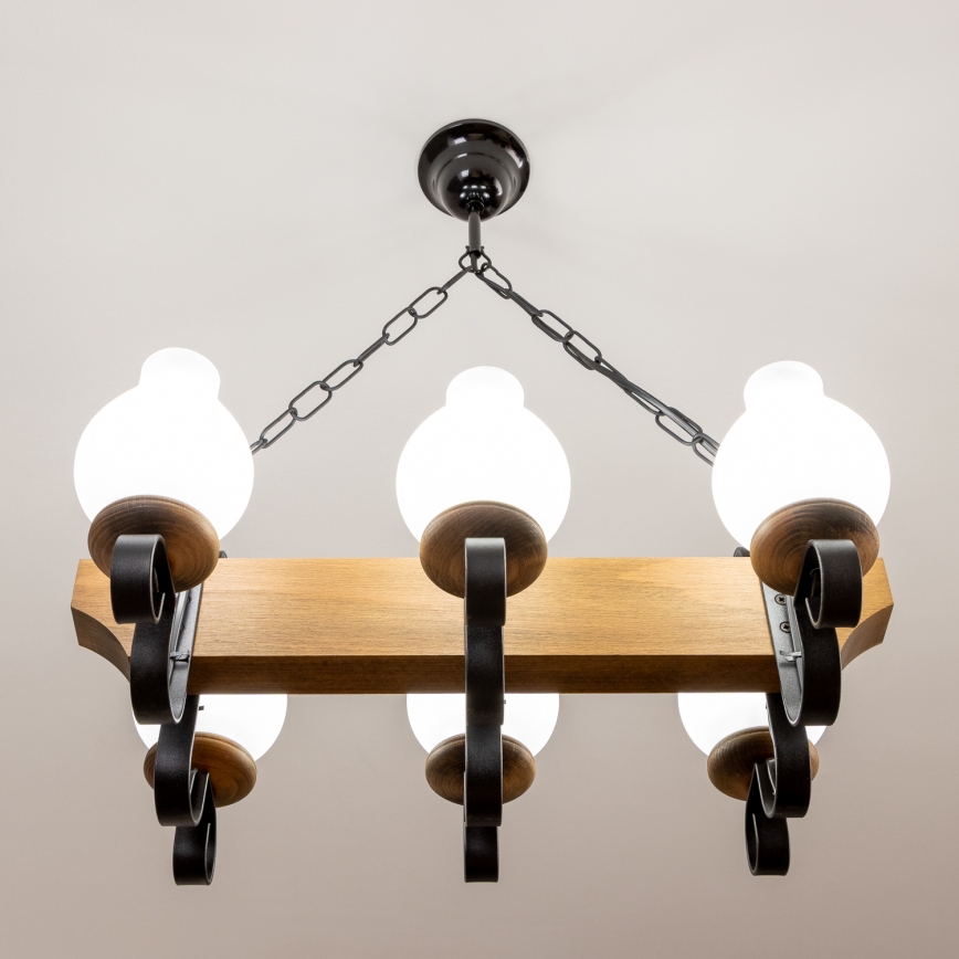 Brilagi - Kronleuchter an Kette QUEEN 6xE14/40W/230V Buche