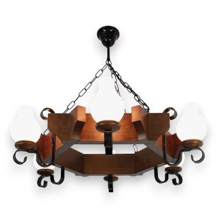 Brilagi - Kronleuchter an Kette QUEEN 6xE14/40W/230V Buche/Walnuss