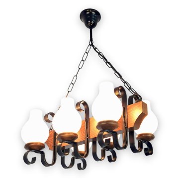 Brilagi - Kronleuchter an Kette QUEEN 6xE14/40W/230V Buche/Walnuss