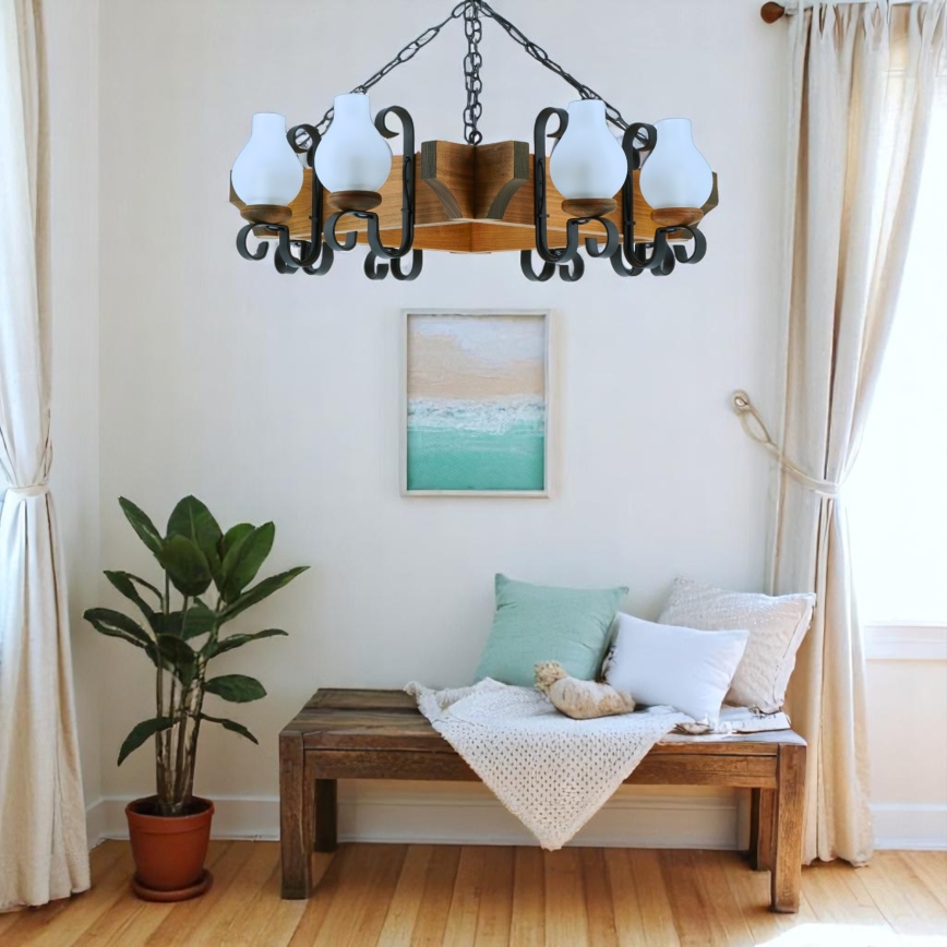 Brilagi - Kronleuchter an Kette QUEEN 8xE14/40W/230V Buche