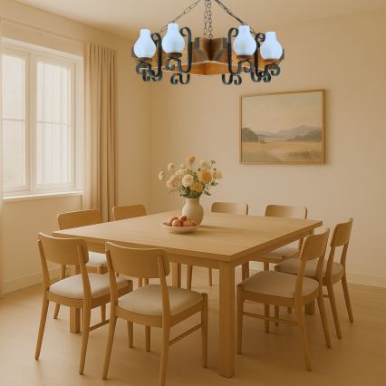 Brilagi - Kronleuchter an Kette QUEEN 8xE14/40W/230V Buche