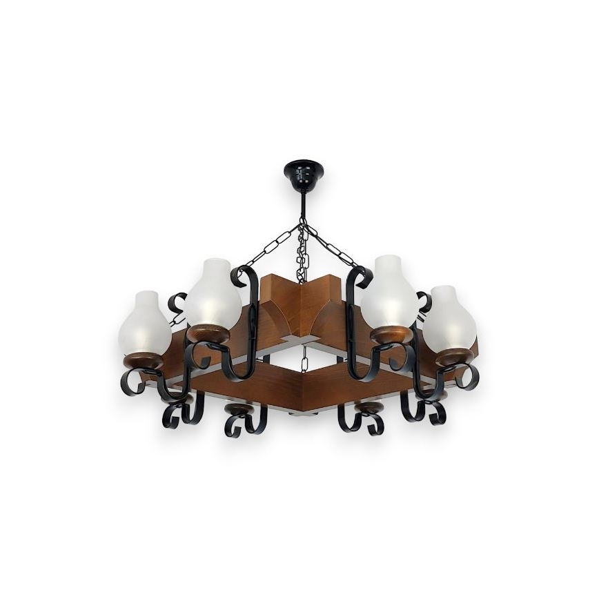 Brilagi - Kronleuchter an Kette QUEEN 8xE14/40W/230V Buche/Walnuss