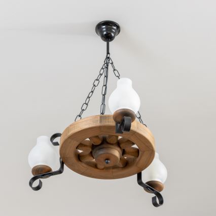 Brilagi - Kronleuchter an Kette ROATA 3xE14/40W/230V Buche