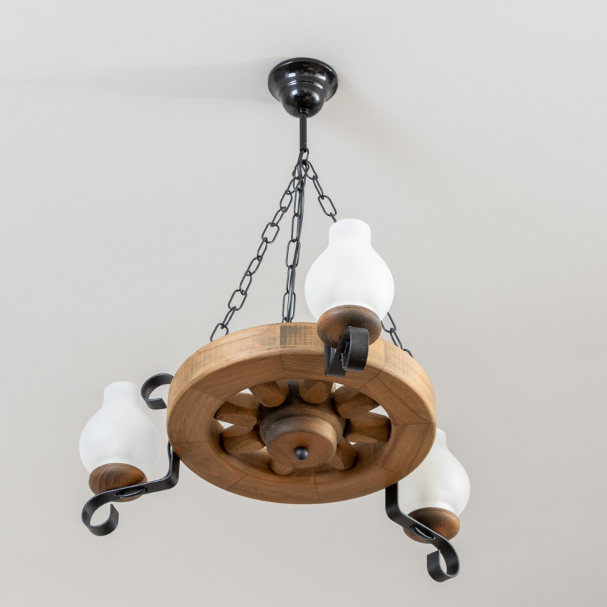 Brilagi - Kronleuchter an Kette ROATA 3xE14/40W/230V Buche