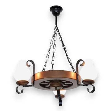 Brilagi - Kronleuchter an Kette ROATA 3xE14/40W/230V Buche/Walnuss