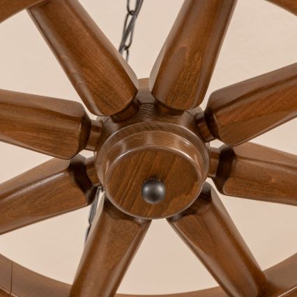 Brilagi - Kronleuchter an Kette ROATA 5xE14/40W/230V Ø 70 cm Buche/Nussbaum