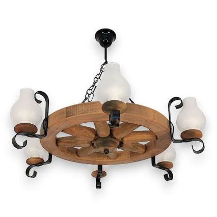 Brilagi - Kronleuchter an Kette ROATA 6xE14/40W/230V Buche