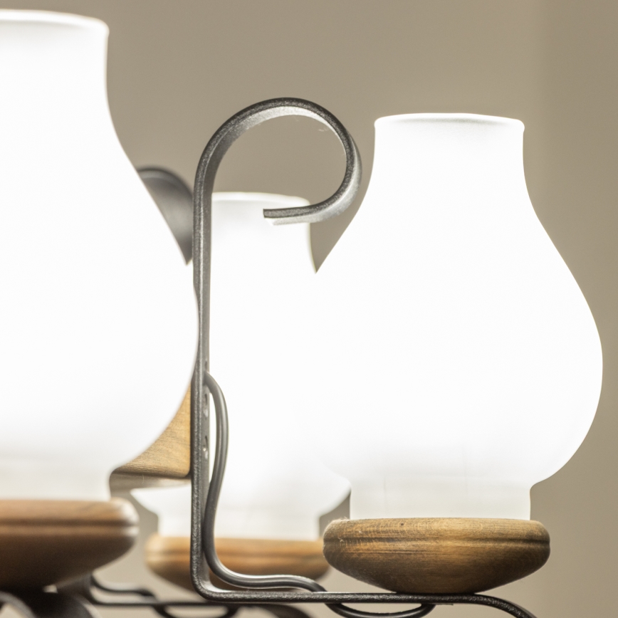 Brilagi - Kronleuchter an Kette ROATA 8xE14/40W/230V Ø 70 cm Buche