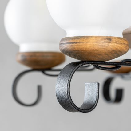 Brilagi - Kronleuchter an Kette ROATA 8xE14/40W/230V Ø 70 cm Buche