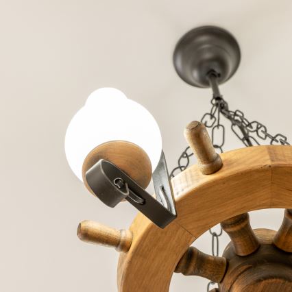 Brilagi - Kronleuchter an Kette TIMONA 4xE14/40W/230V Ø 50 cm Buche