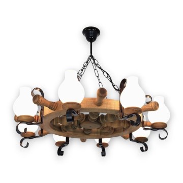 Brilagi - Kronleuchter an Kette TIMONA 8xE14/40W/230V Buche