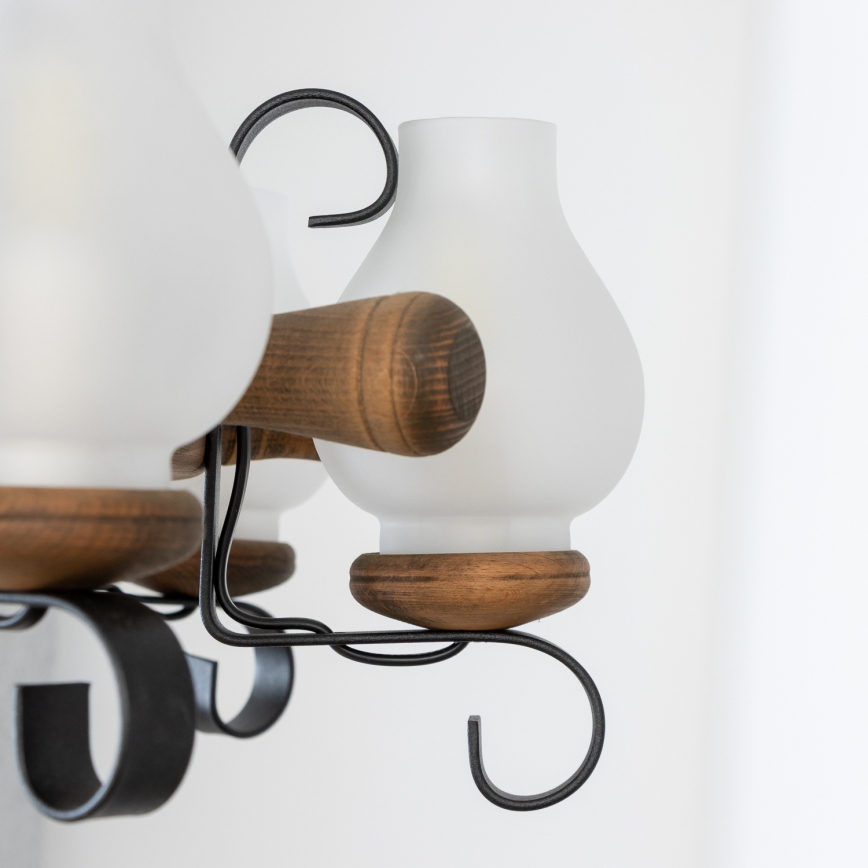 Brilagi - Kronleuchter an Kette TIMONA 8xE14/40W/230V Ø 70 cm Buche