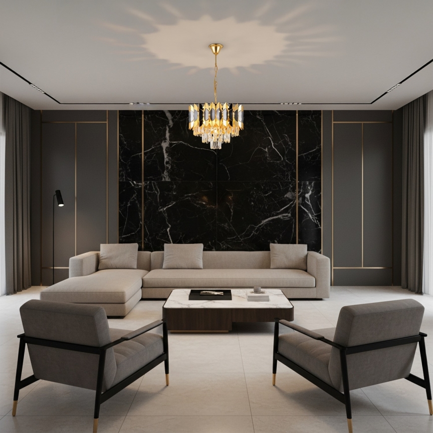 Brilagi - Kronleuchter mit Kette CRISTAL 5xE14/40W/230V Ø 38 cm