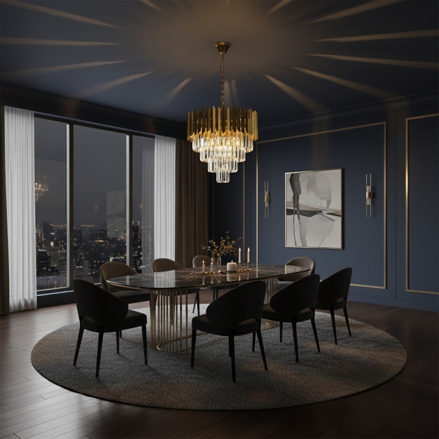 Brilagi - Kronleuchter mit Kette CRISTAL 5xE14/40W/230V Ø 43 cm