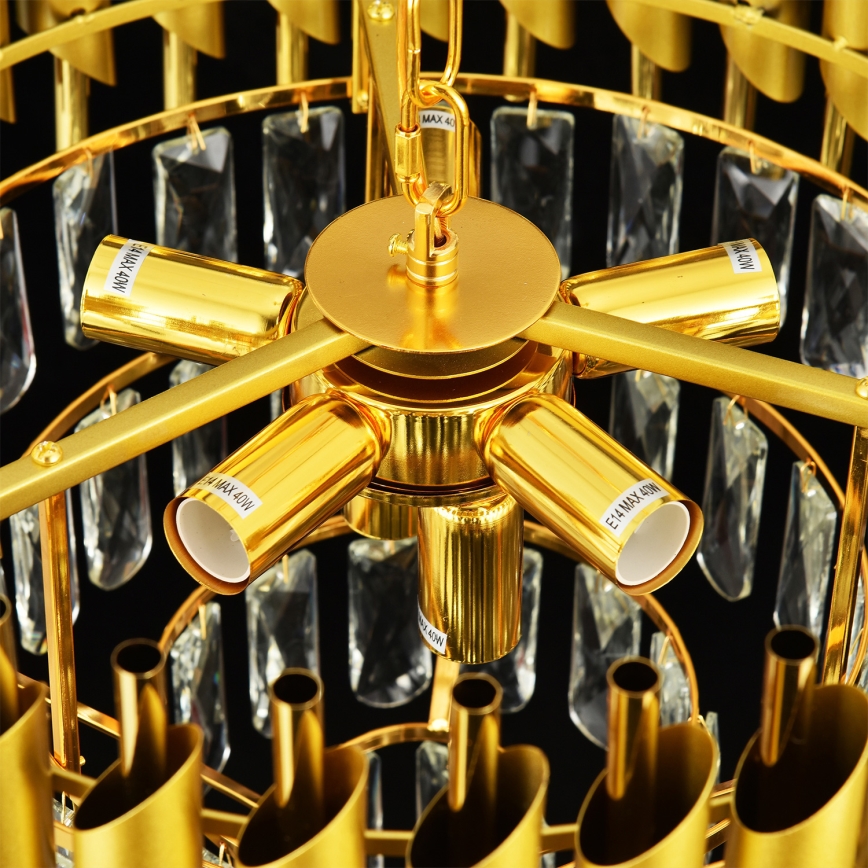 Brilagi - Kronleuchter mit Kette ECLIPSE 7xE14/10W/230V Ø 48 cm goldfarben