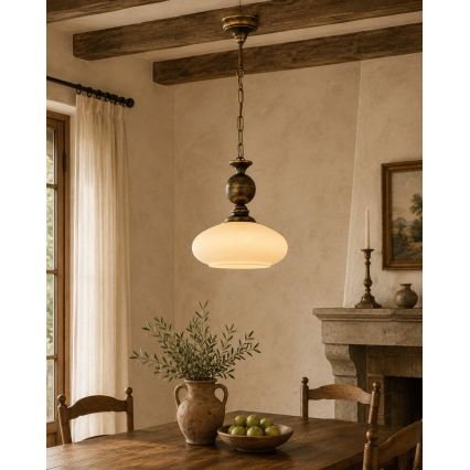 BRILAGI - Kronleuchter mit Kette MOLLERO 1xE27/15W/230V Ø 24 cm Bronze/Patina