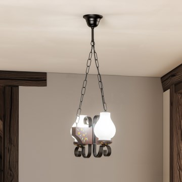 Brilagi - Kronleuchter mit Kette QUEEN 2xE14/40W/230V Buche/Wenge