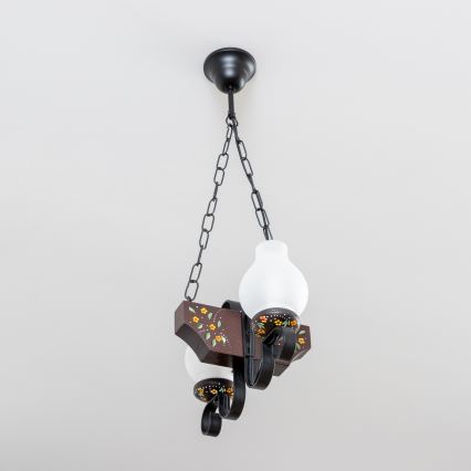 Brilagi - Kronleuchter mit Kette QUEEN 2xE14/40W/230V Buche/Wenge