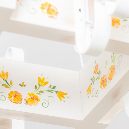 Brilagi - Kronleuchter mit Kette QUEEN 4xE14/40W/230V Buche/cremefarben