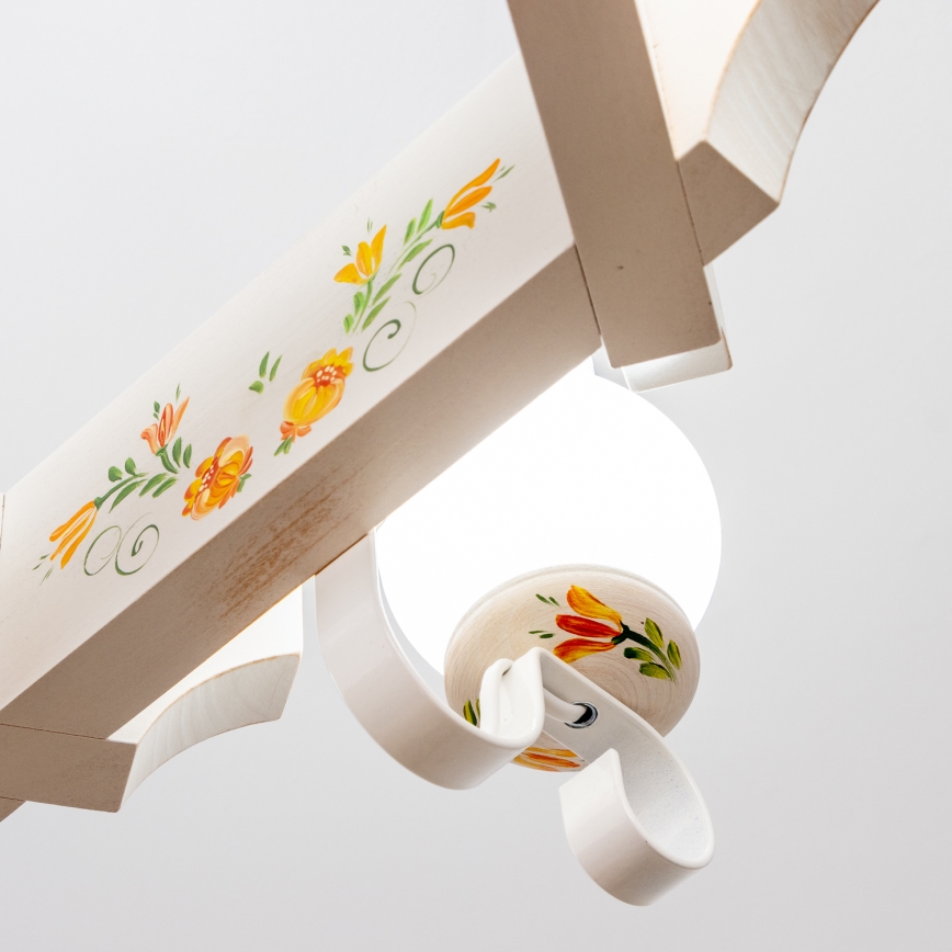 Brilagi - Kronleuchter mit Kette QUEEN 6xE14/40W/230V Buche/Creme