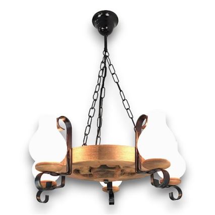 Brilagi - Kronleuchter mit Kette ROATA, 5xE14/40W/230V, Ø 50 cm, Buche