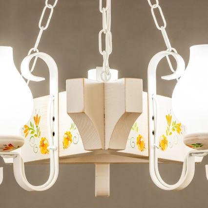 Brilagi - Kronleuchter QUEEN an Kette 3xE14/40W/230V Buche/Creme