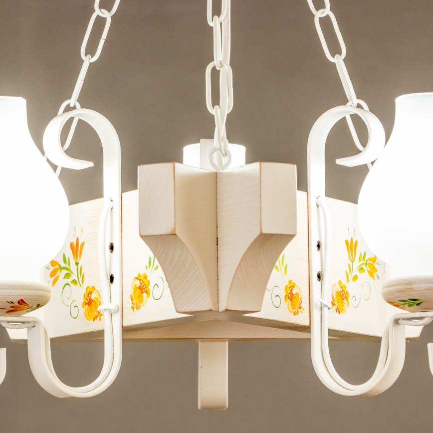 Brilagi - Kronleuchter QUEEN an Kette 3xE14/40W/230V Buche/Creme