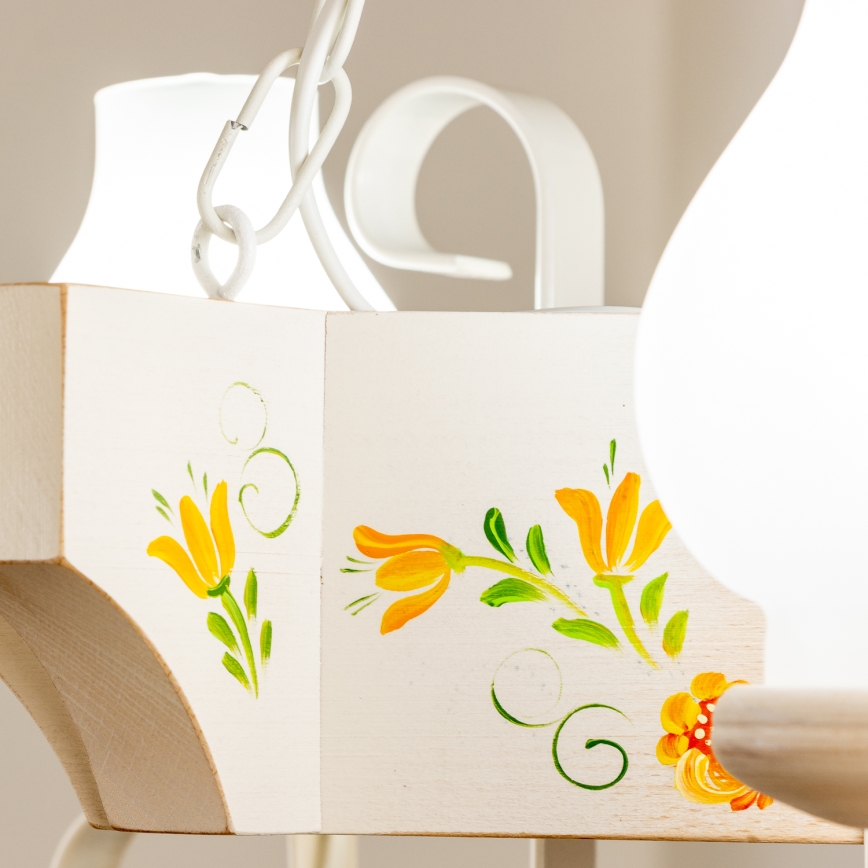 Brilagi - Kronleuchter QUEEN an Kette 3xE14/40W/230V Buche/Creme