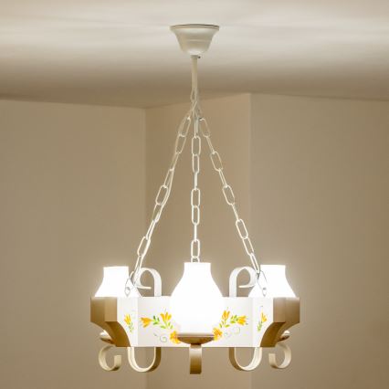 Brilagi - Kronleuchter QUEEN an Kette 3xE14/40W/230V Buche/Creme