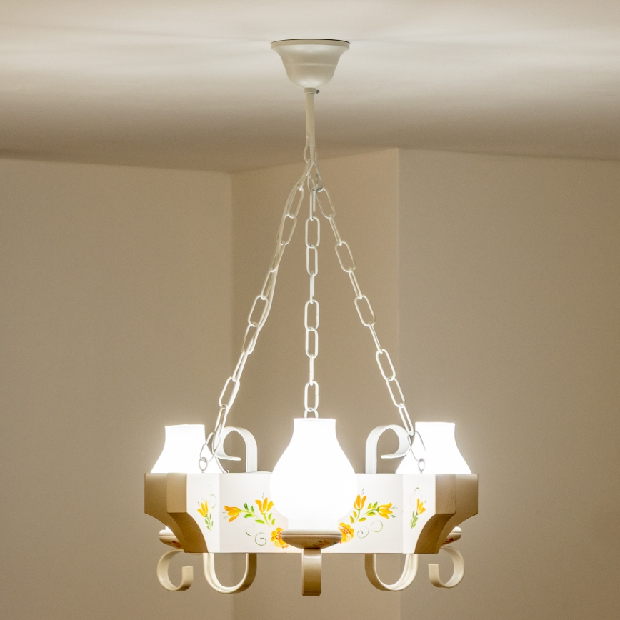 Brilagi - Kronleuchter QUEEN an Kette 3xE14/40W/230V Buche/Creme