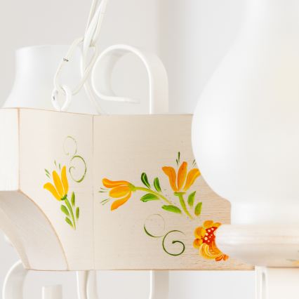 Brilagi - Kronleuchter QUEEN an Kette 3xE14/40W/230V Buche/Creme