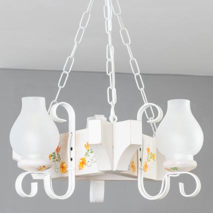 Brilagi - Kronleuchter QUEEN an Kette 3xE14/40W/230V Buche/Creme