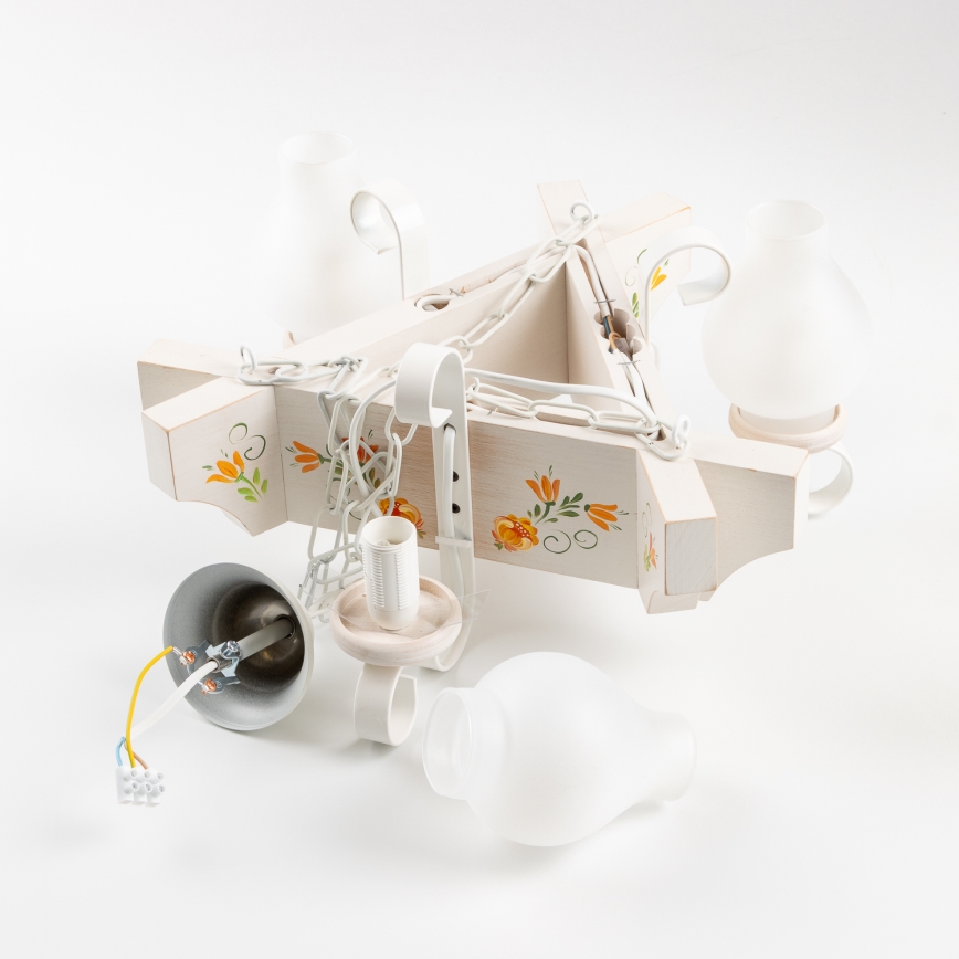 Brilagi - Kronleuchter QUEEN an Kette 3xE14/40W/230V Buche/Creme