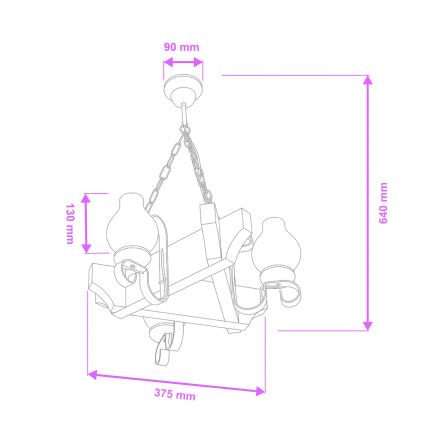 Brilagi - Kronleuchter QUEEN an Kette 3xE14/40W/230V Buche/Creme