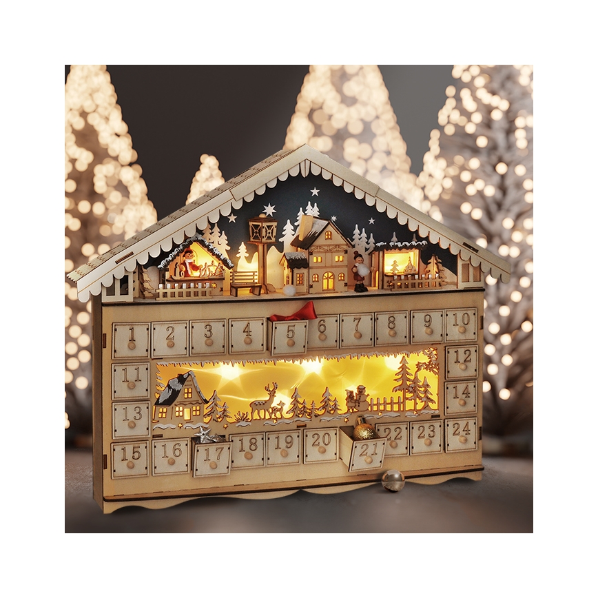Brilagi - LED-Adventskalender LED/2xAA Kiefer