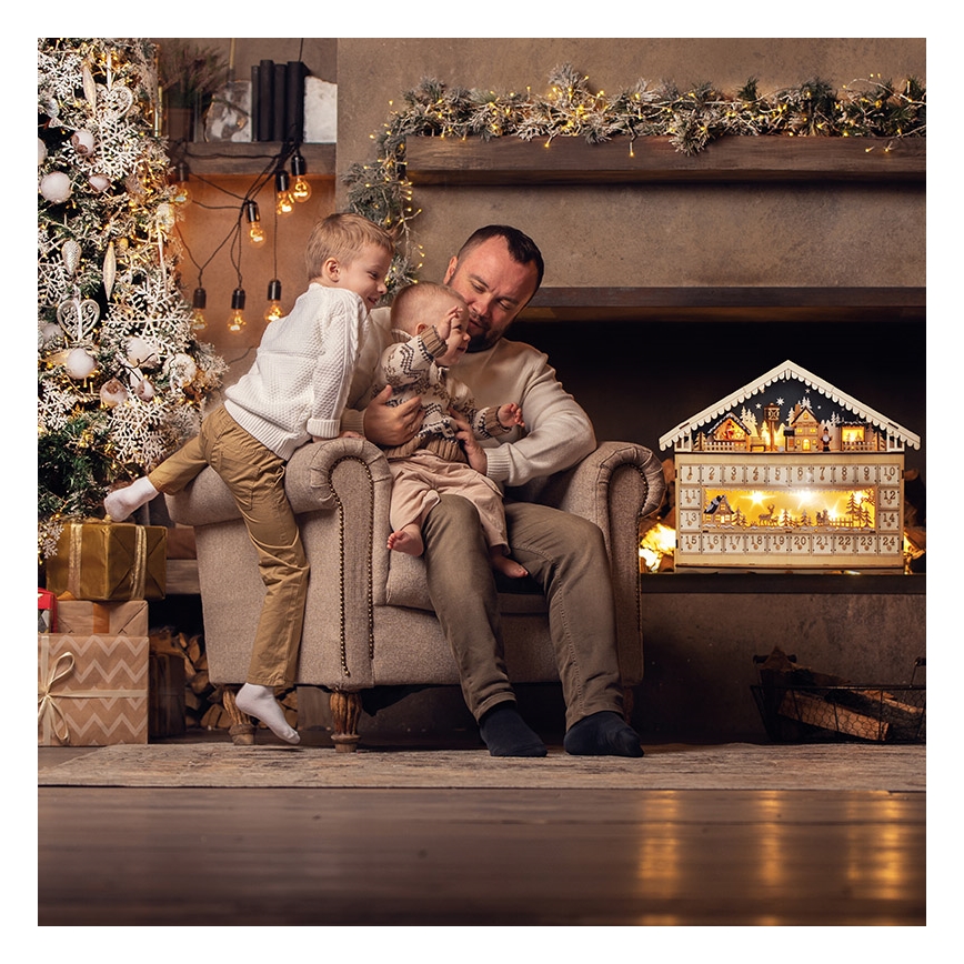 Brilagi - LED-Adventskalender LED/2xAA Kiefer