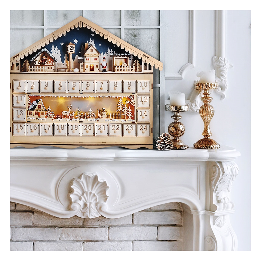 Brilagi - LED-Adventskalender LED/2xAA Kiefer