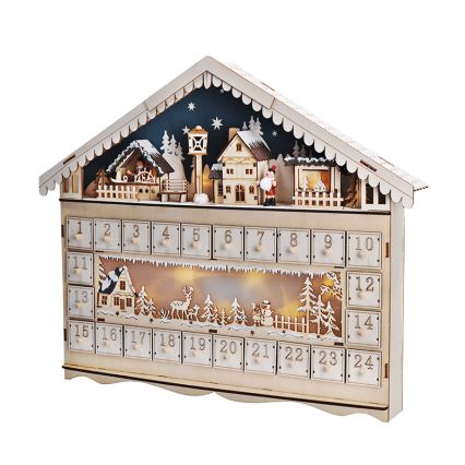 Brilagi - LED-Adventskalender LED/2xAA Holz