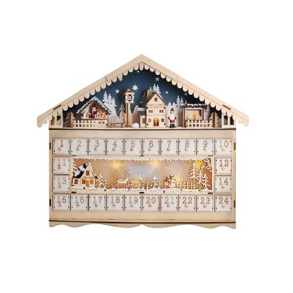 Brilagi - LED-Adventskalender LED/2xAA Holz