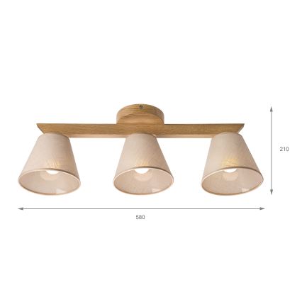Brilagi - LED  Anbauleuchte ANTHONY 3xE14/40W/230V Eiche/beige
